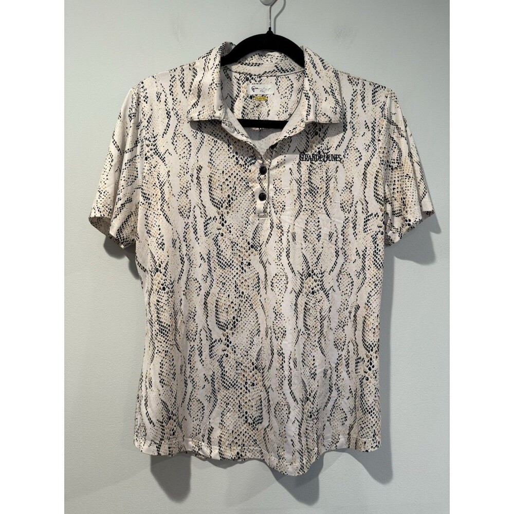 Greg Norman Golf Top Womens Large Snake Play Dry Grande Dunes Embroidery Active